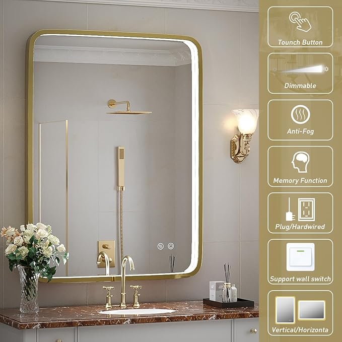 24x32 Inch LED Bathroom Mirror