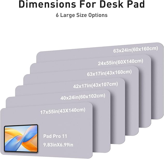 Aothia Faux Leather Desk Mat - Large Mouse Pad, Non-Slip PU Leather Blotter, Waterproof Writing Surface for Office and Home (Smoky Lavender, 40" x 24")