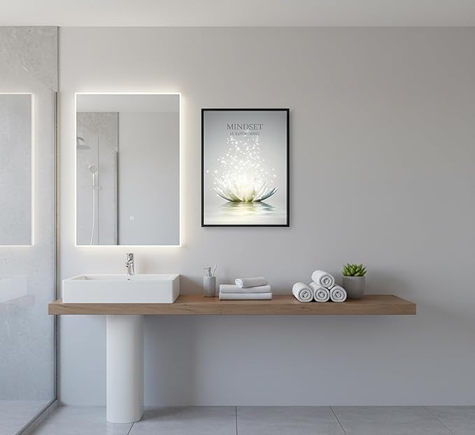 Floating Framed Zen Wall Art, Just Breathe Picture Poster