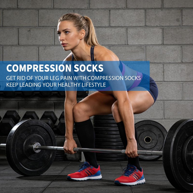 Sooverki Graduated Copper Compression Socks for Men & Women Circulation 8 Pairs 15-20mmHg - Best for Running Athletic Cycling