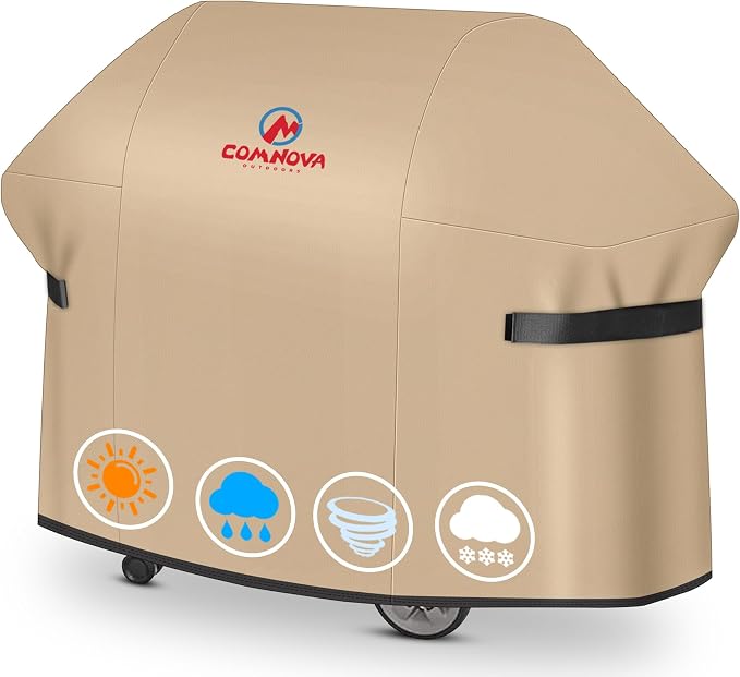 Comnova Grill Cover 51 Inch - 600D BBQ Cover for Outdoor Grill Waterproof and Heavy Duty, 51 Inch Barbecue Gas Grill Covers for Weber, Char-Broil, Nexgrill, Monument, Dyna-glo, Brinkmann and More