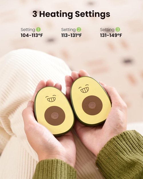 Gaiatop Rechargeable Hand Warmers - Fast Heating Magnetic Design | 2-Pack Avocado Shape for Outdoor Use