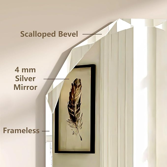 Bathroom Mirrors for Over Sink, Round Frameless Mirrors for Wall, 24x36 Inch