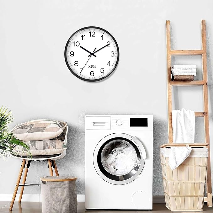XFM Wall Clock 8 Inch Modern Small Wall Clocks Battery Operated Silent