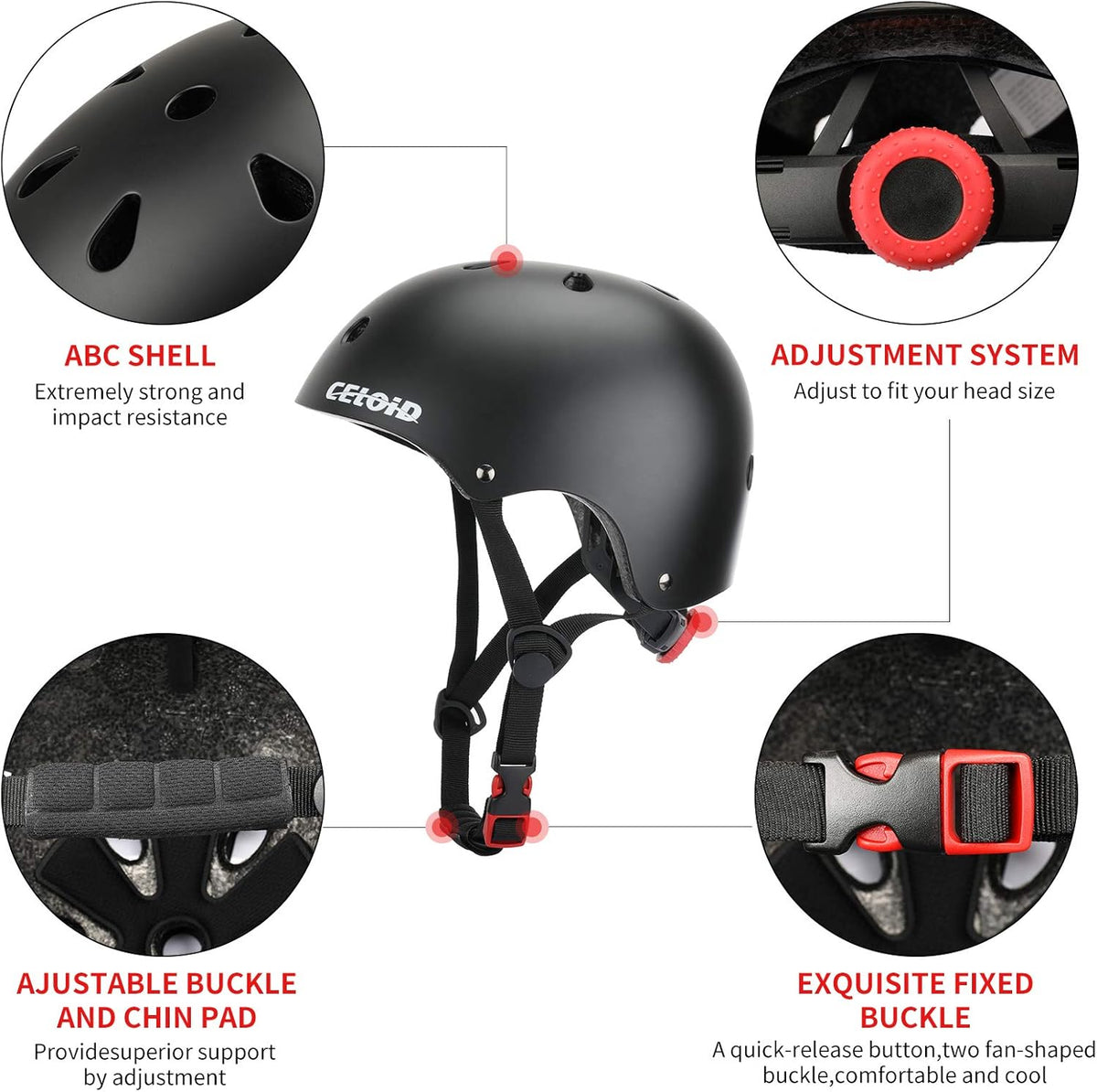 Skiennix Adjustable Skateboard & Bike Helmet - Washable Design for Youth & Adults | Perfect for Cycling, Climbing & Roller Skating