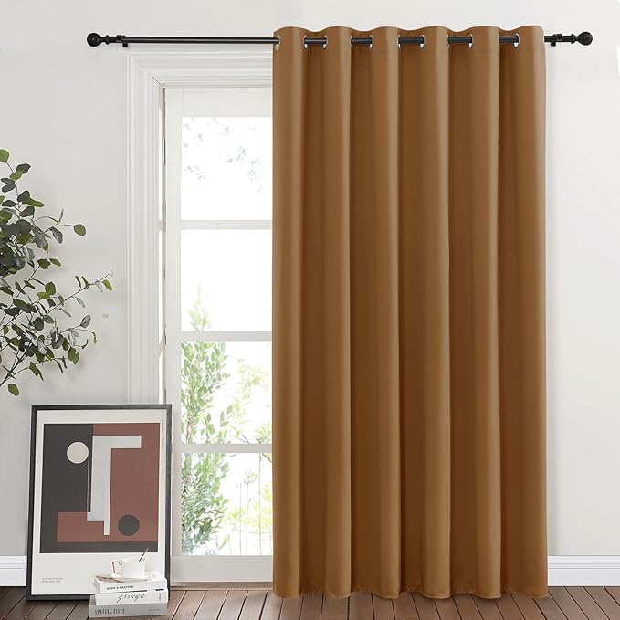 NICETOWN Sliding Door Curtains 84 inches Long, Grommet Blackout Thermal Patio