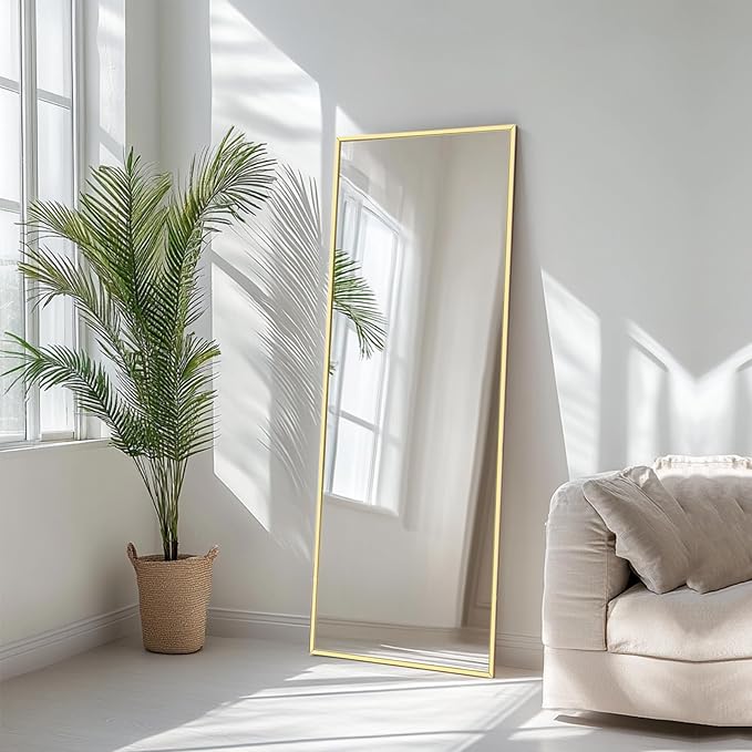 Sunniry Gold Floor Mirror 48x16 inch, Full Body Mirror