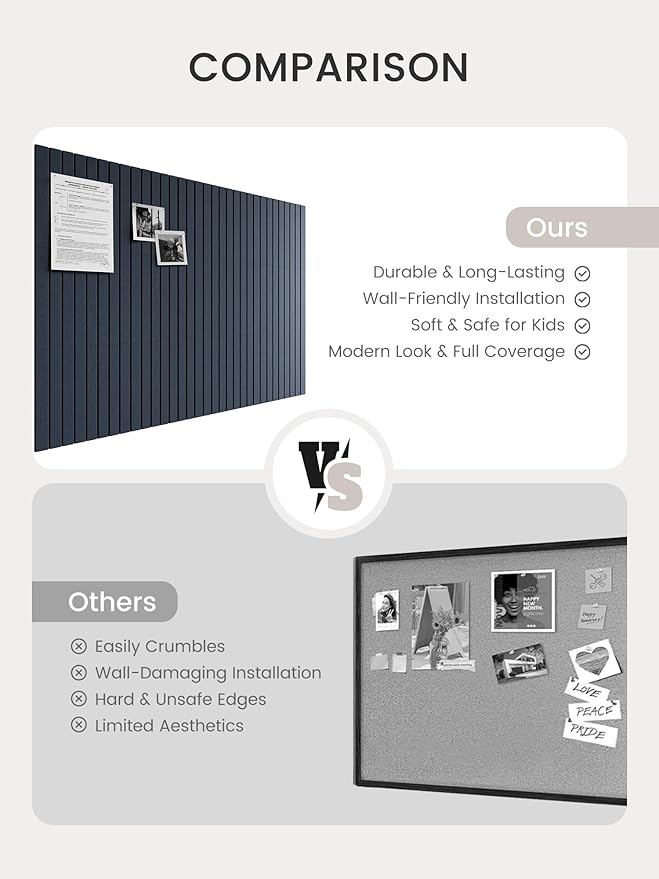 Bumusty Large Cork Board Alternative-48 x 36" Felt Bulletin Board Tiles