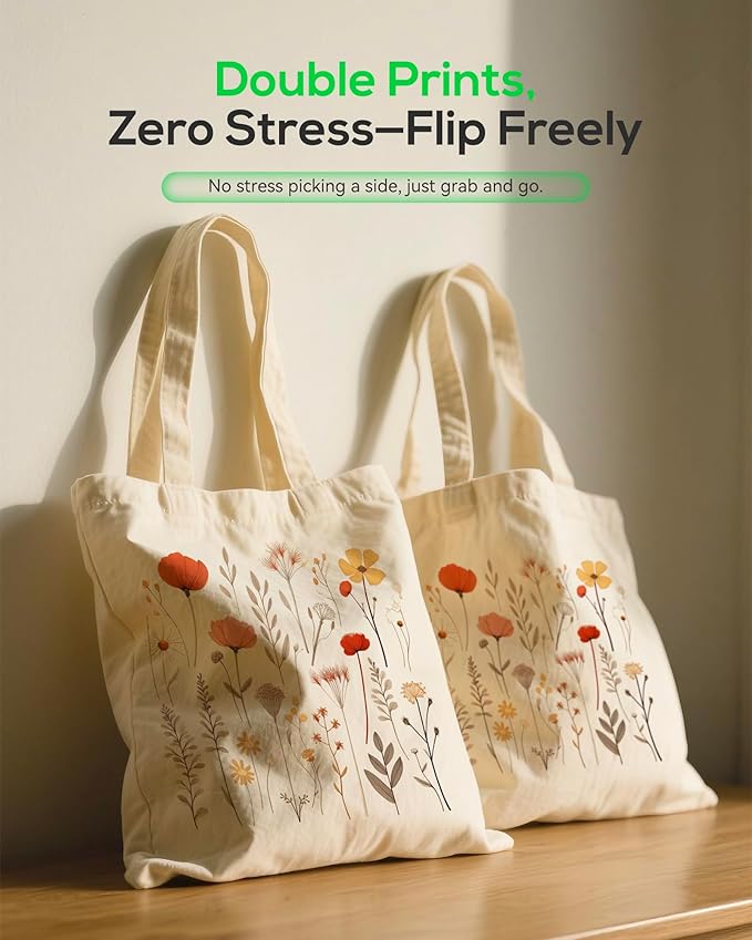 METALPHA Aesthetic Tote Bag for Women Girls - Resuable Double-Sided Printed Canvas Tote Bag with Snap Closure and Pocket