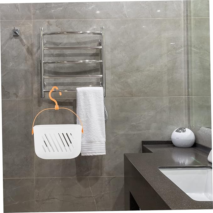 Cabilock Shower Organizer Plastic Bathroom Hand Basket Hanging White Plastic Hanging Basket Bath
