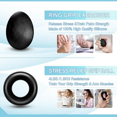 ACOTANT Grip Strength Trainer Set - 5 Pack Hand Grip Strengtheners & Finger Exercisers with Carry Bag