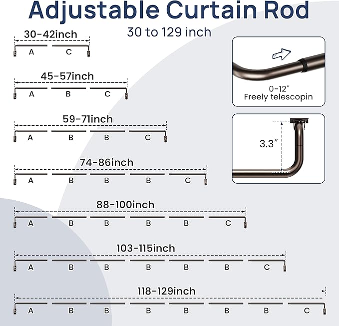 ENJOYBASICS Blackout Curtain rod