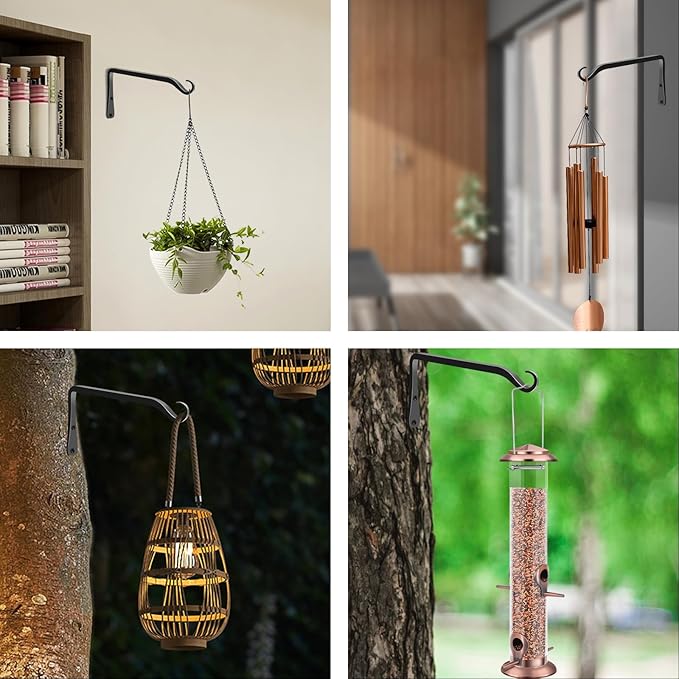 FEED GARDEN 2 Pack 8 Inch Hanging Plant Bracket Wall Hooks Decorative Plant