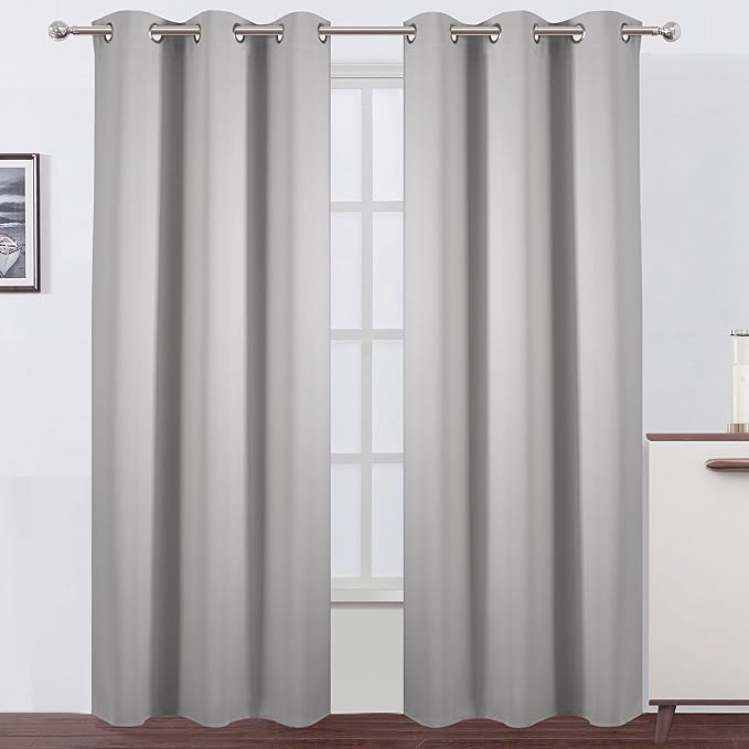 LEMOMO Blackout Curtains 42 x 84 inch/Light Grey Curtains Set of 2