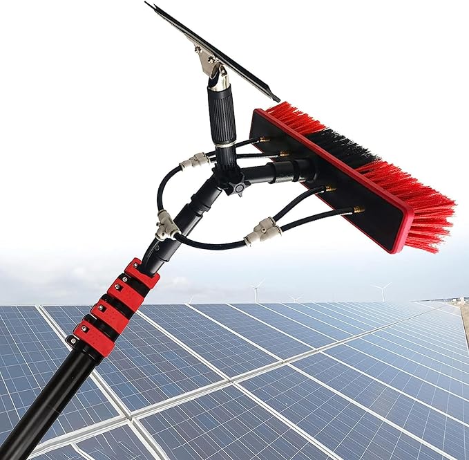 Window Cleaner Kit, Roof Cleaning Tools, With Extension Pole 30Ft/9M Telescopic Window Washing Equipment With Bendable Head For Cleaning Home Windows Glass Cars Solar Panel Clean,30cm Brush Head,6m(2