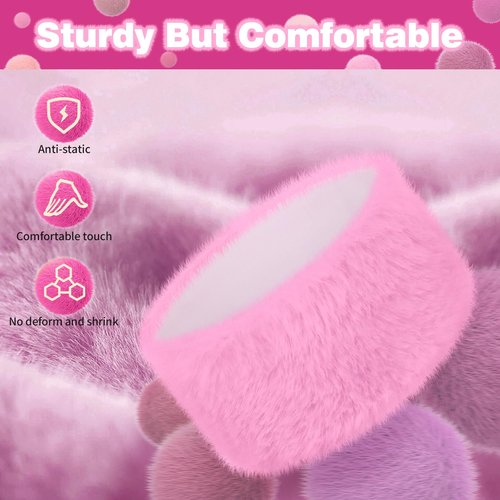 WUQID Plush Silicone Water Bottle Boot, Compatible with Stanley Tumbler 20-40oz & Hydroflask 12-24oz Bottle, Fit 2.8-2.95in Bottom Bottle/Tumblers, Soft Faux Fur Protective Rubber Sleeve