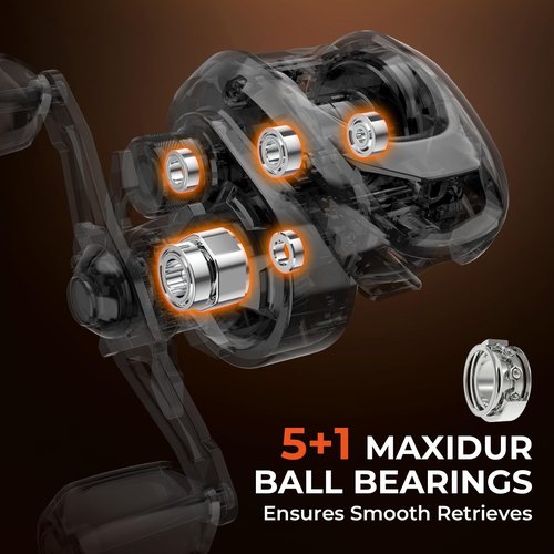 KastKing Brent Chapman Baitcasting Reel and Rod Combo, Tailored Tackle Kits, Pre-spooled Design, IM6 Graphite 2Pc Blanks, 5 + 1 Ball Bearings, Aluminum Oxide Ringed Stainless Steel Guides, EVA Handles