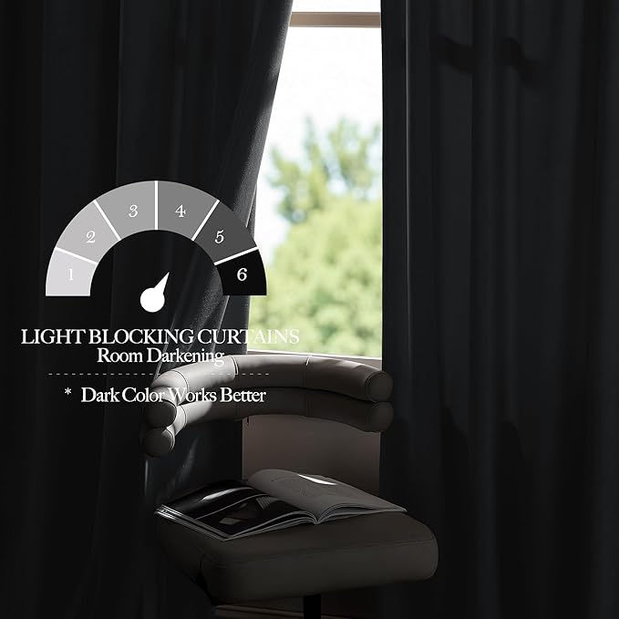 NICETOWN Grey Velvet Blackout Curtains 108 inches Long