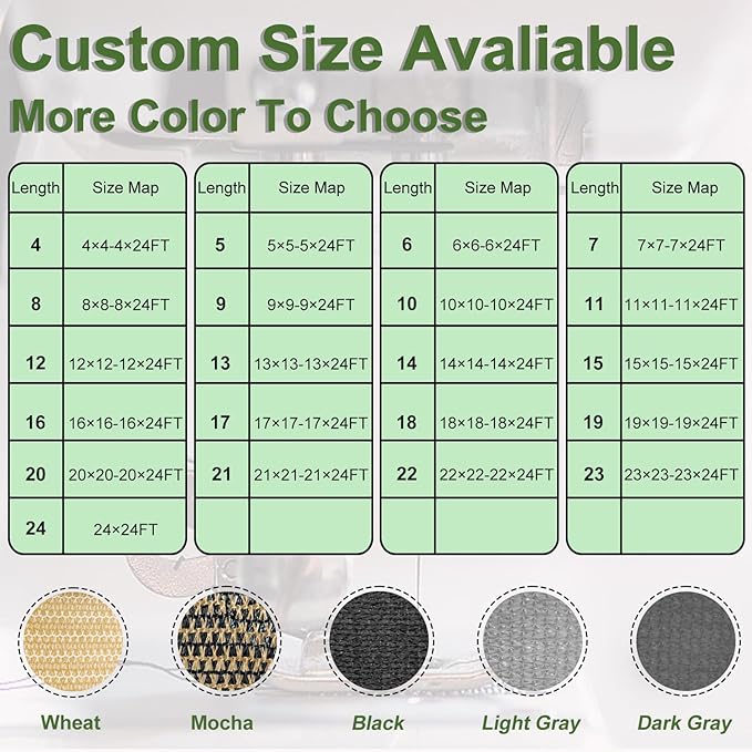 Artpuch Outdoor Pergola Shade Cover 4x24 FT Sun Shade Cloth with Grommets Black 90% UV Protection Canopy Patio Privacy Screen (Customized Available)