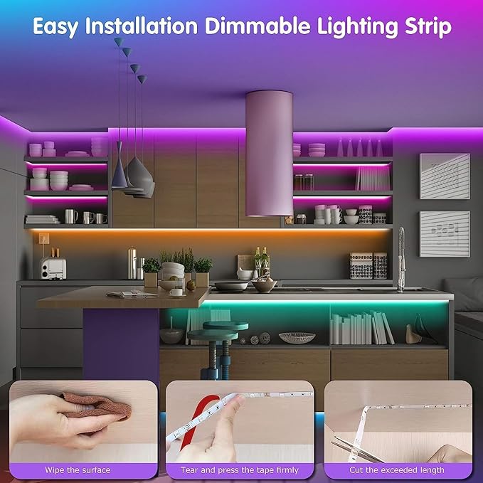 Tenmiro 50ft Led Strip Lights, Tenmiro Smart Led Lights Strip Music Sync Color