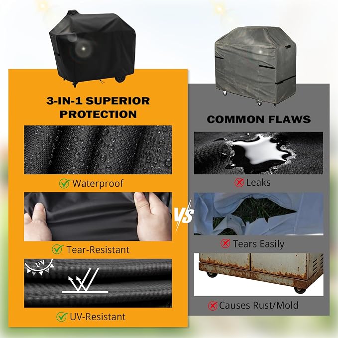 Heavy Duty 54 Inch Grill Cover for Nexgrill 29 in Barrel Offset Charcoal Smoker and Grill, Waterproof BBQ Cover for Nexgrill 810-0029, All-Weather Protection (54" W x 22" D x 44" H)