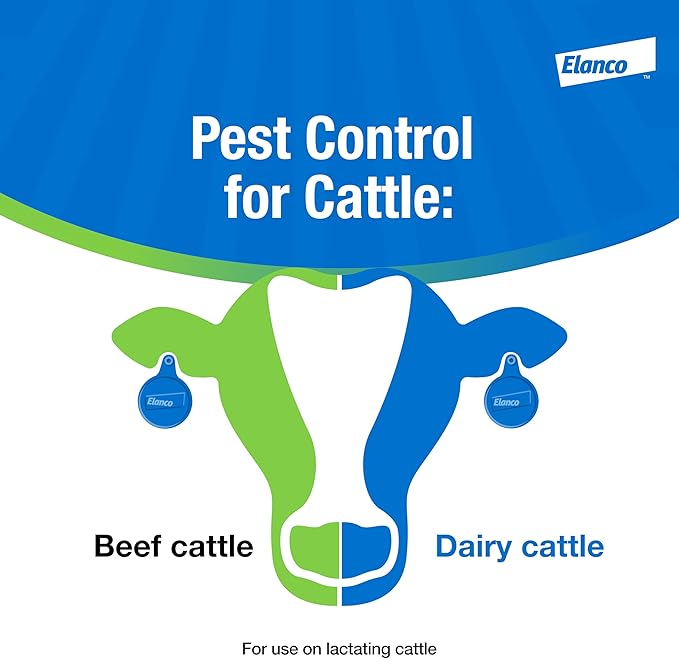 Elanco CyLence Ultra Insecticide Cattle Ear Tags | Fly & Tick Pest Control Ear Tags | 20 Cattle Ear Tags