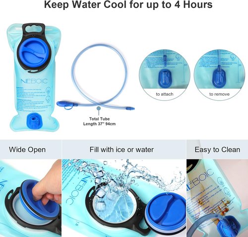 2Pack Hydration Backpack Pack with 2L Hydration Bladder - Lightweight Water Backpack Keeps Water Cool up to 4 Hours with Big Storage for Kids Women Men Hiking Cycling Camping Music Festival