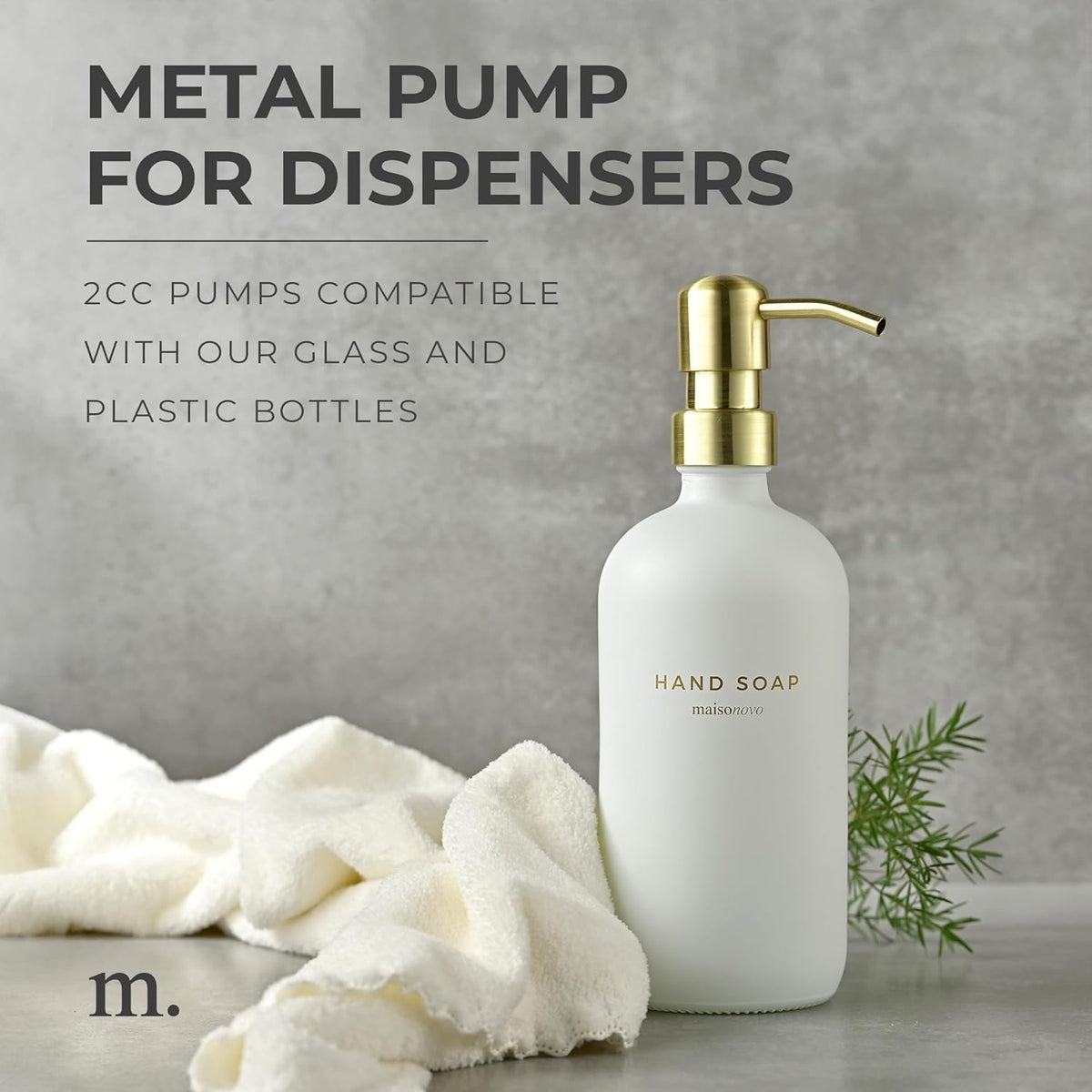 MaisoNovo Soap Pump Replacement - 2X Gold Metal Pumps - Pump Dispenser - Soap Dispenser Pump Replacement - Stainless Steel Soap Pump - Pump for Soap Dispenser