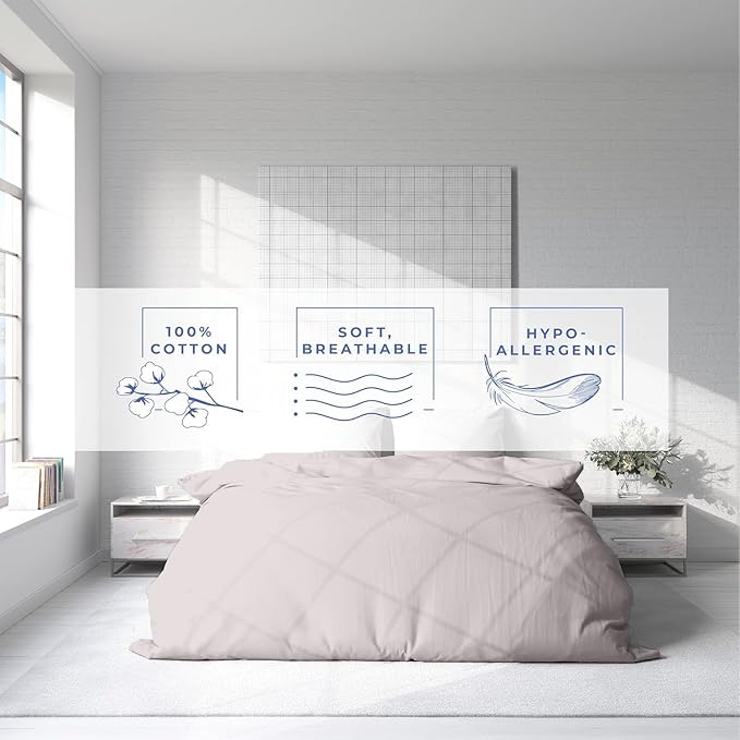 Kotton Culture 3 Pc California King Size Duvet Cover Set -100% Egyptian Cotton Sateen 600 Thread Count Ultra Soft Premium Durable Comforter Cover Zipper Closure & Corner Ties (Light Grey,104"x98")