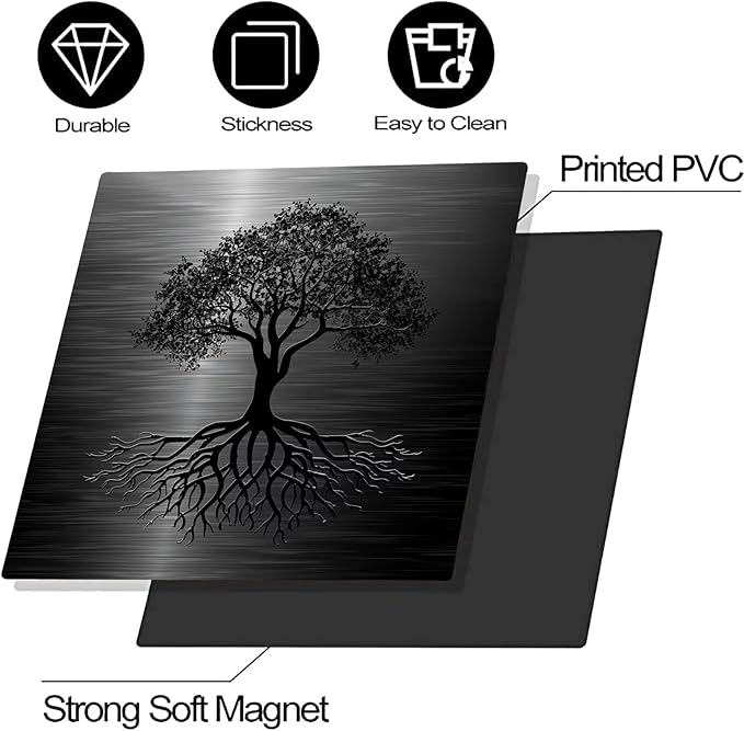 Dishwasher Magnet Cover Black Tree of Life Dishwasher Cover Magnetic Sticker Brushed Stainless Steel Effect Kitchen Appliances Fashion Door Cover Magnet Decor Decal 23" x 26" Magnetic