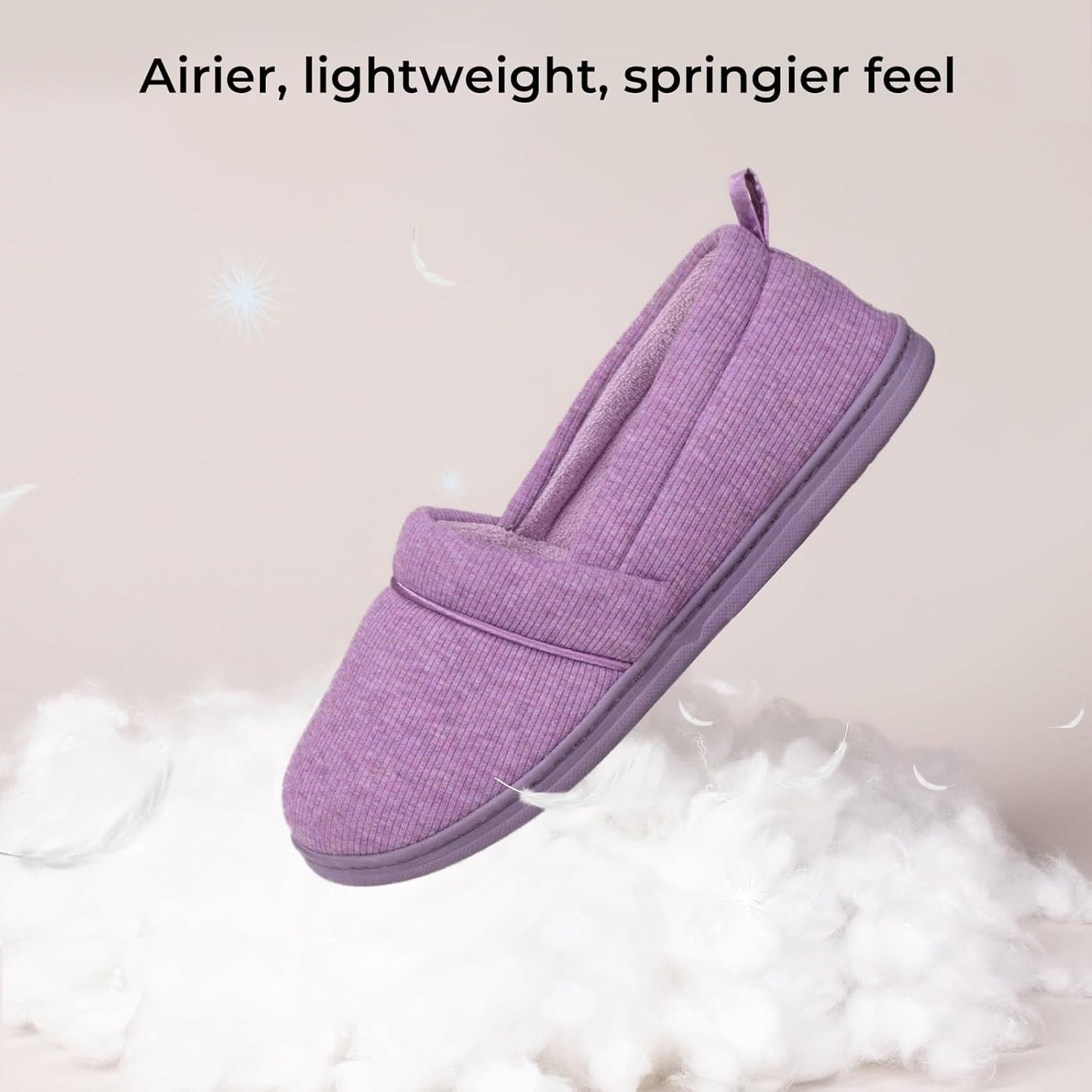 HomeTop Women's Comfy Loafer Slippers Lightweight Memory Foam Non-slip Indoor House Shoes