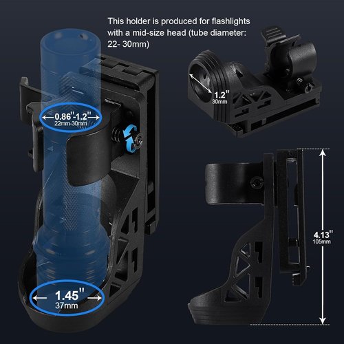 SAOPRKLER Tactical Flashlight Holder for Duty Belt