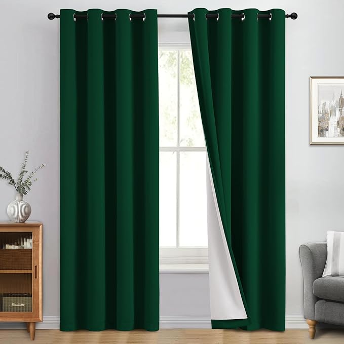 Yakamok 100% Blackout Curtain Panels 84 inches Cold and Light Blocking Drapes