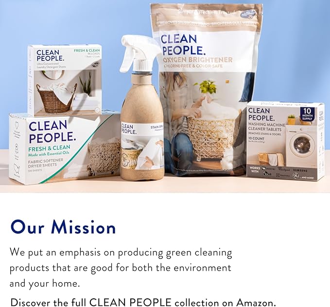 The Clean People Liquid Laundry Detergent - Recyclable Packaging, Stain Fighting - Ultra Concentrated, Laundry Soap - Spring Scent, 200 Loads