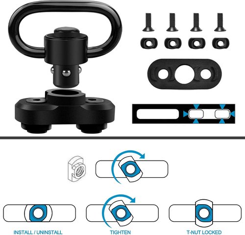 Bontok Sling Swivel Mount Set - Durable 1.25 Inch Metal Attachments for Two Point Slings