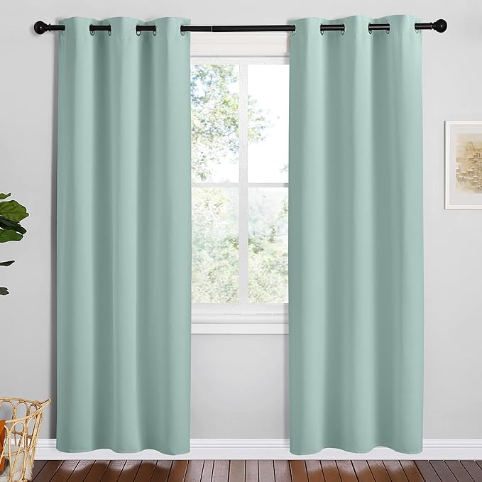 NICETOWN Aqua Blue Room Darkening Curtains