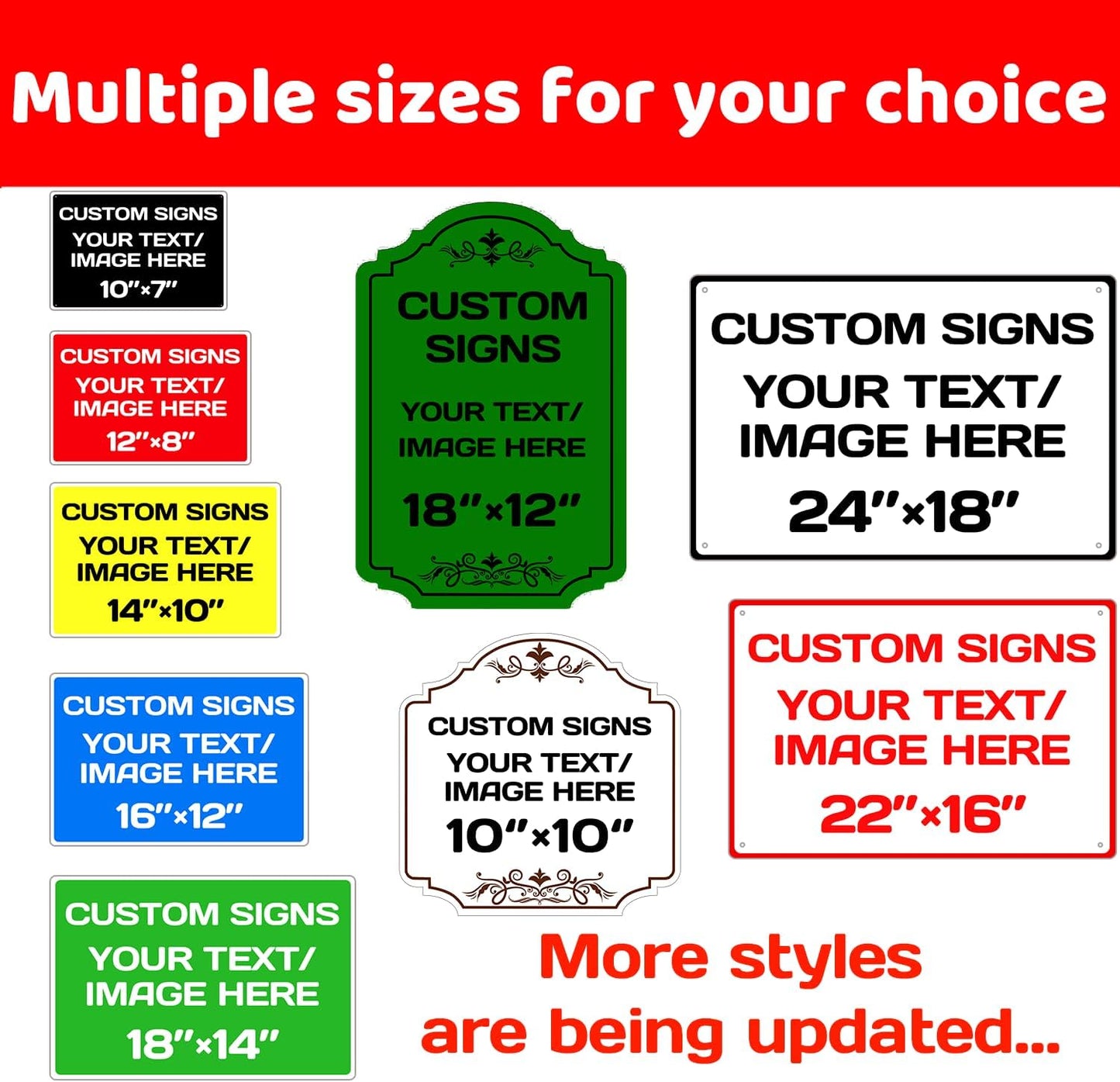 Repaly Personalized signs,Aluminum Weatherproof Metal Sign Multiple Sizes Custom Personalized Text And picture Here,hazard sign,garden sign,custom door sign,Customised business signs Yellow 18×14