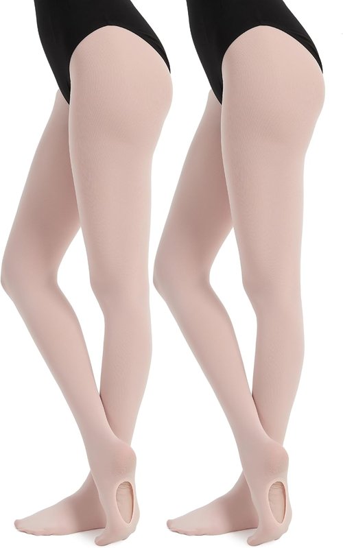 DUCMODA Women's Convertible Dance Tights - Ultra-Soft Semi-Opaque Ballet Stockings for Performance | Sizes Available
