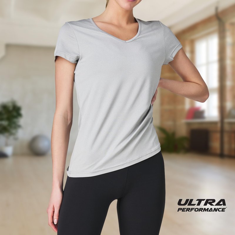 Women's V-Neck Activewear T-Shirts 3 Pack Athletic Womens Short Sleeve Workout Tops Dry Fit Shirt Gym & Yoga Tees for Women Black/Grey/White