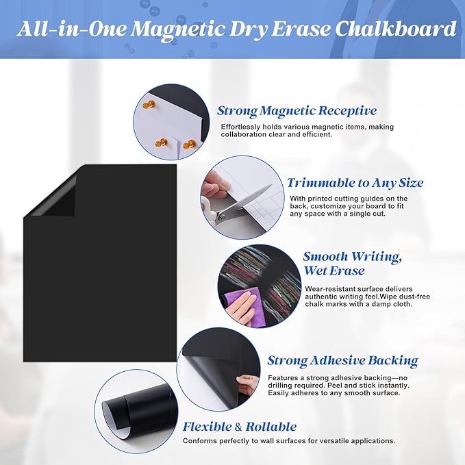 Magnetic Chalkboard Contact Paper Adhesive 39.37" x 78.74", Magnetic Chalkboards