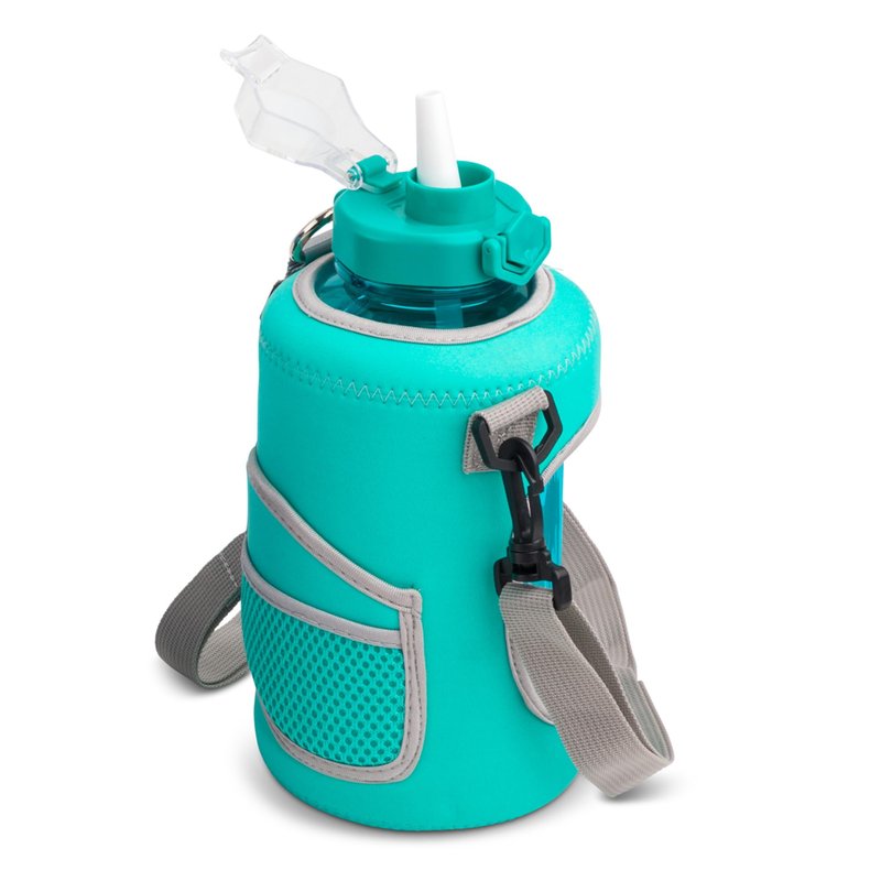 Hydragear Studio Sport Jug with Neopreme Sleave, Easy-Carry Strap, and Leak-proof Straw Lid - 54 Oz - Chase
