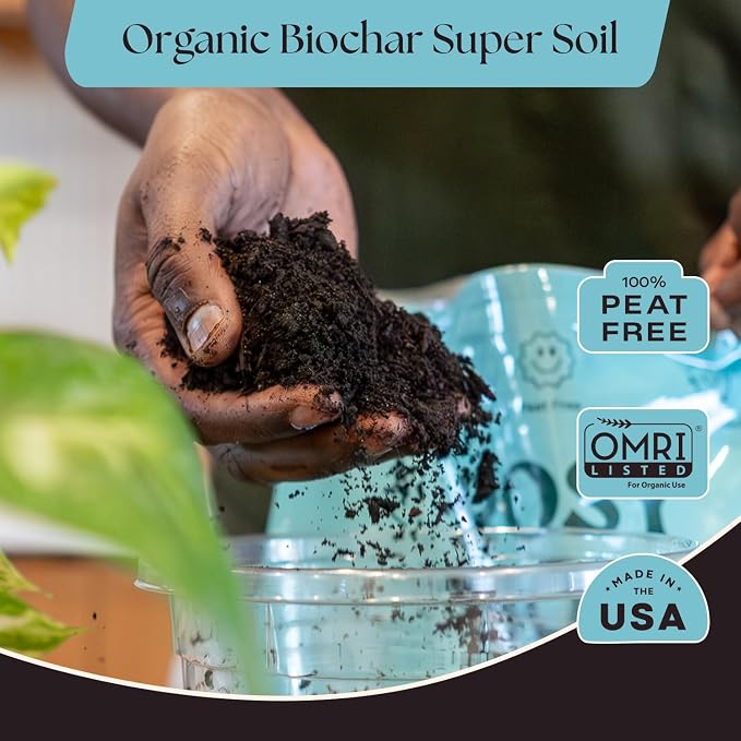 Rosy Soil Houseplant Potting Soil, Organic Indoor Potting Mix with Biochar and Worm Castings for Monstera, Pothos, Tropical Indoor Plants - Peat Free - 8qt