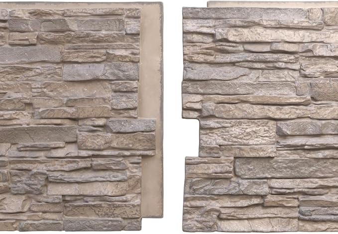 EverStone Canyon Ridge Faux Stone Panel, 45 3/4"W x 24 1/2"H x 1 1/4"D