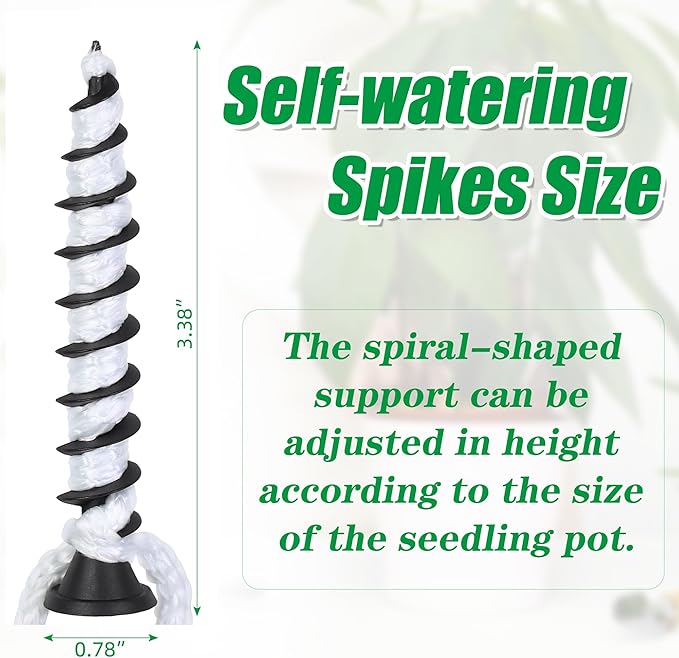 12 Pack Self Watering Spikes, Automatic Plant Watering Stakes with Wicking Rope for Indoor Outdoor Plants DIY Vacation Self-Watering System Devices for Grower Pots Potted Plants Seedlings