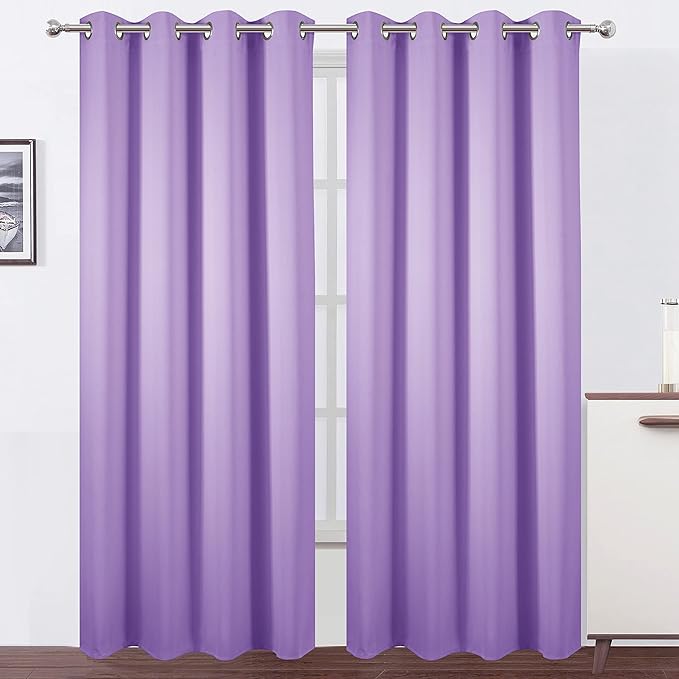 LEMOMO Blackout Curtains 52 x 95 inch/Lavender Curtains Set of 2 Panels/Thermal