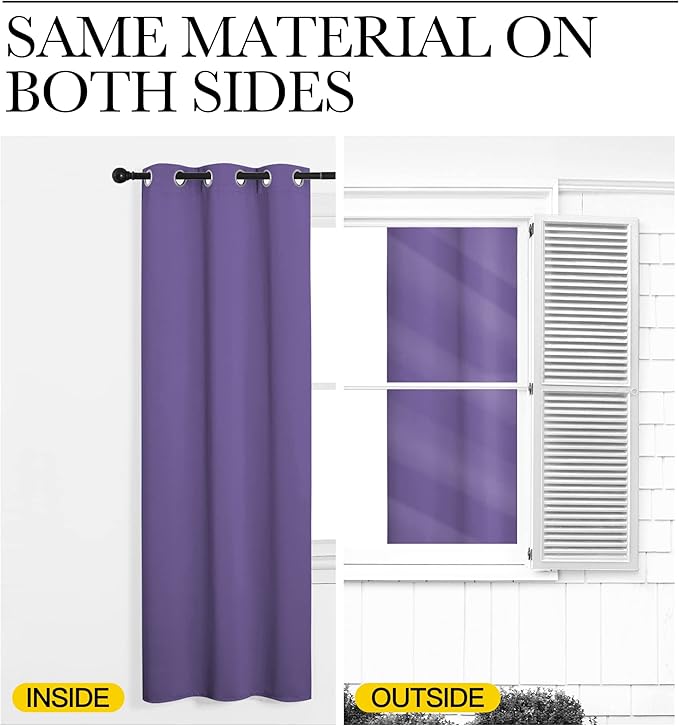 NICETOWN Lilac Purple Blackout Curtains