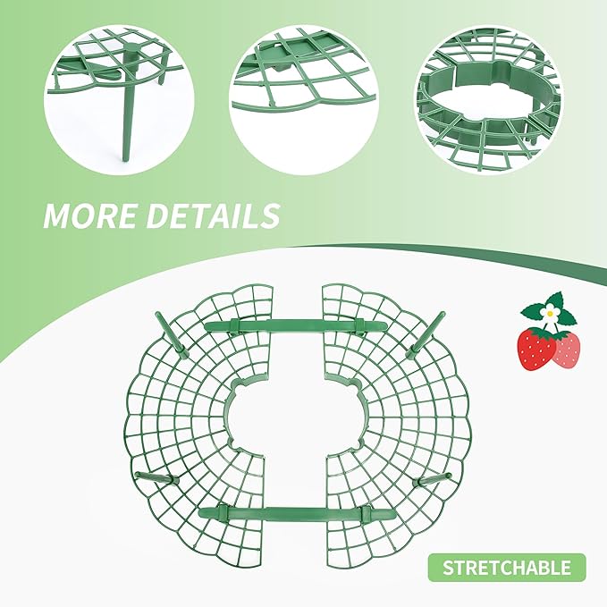 5 Packs Strawberry Supports - Reusable Strawberry Plant Stand Waterproof Growing Frame Plastic Fruit Tray Protectors Sturdy Strawberry Growing Racks to Keep Strawberries Off Mold, Rot and Dirt