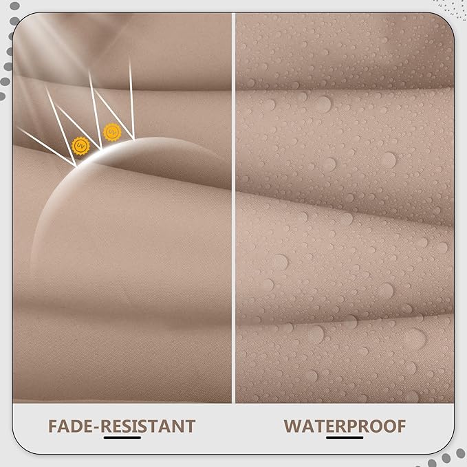 14 Piece Outdoor Patio Waterproof Cushion Covers, Fits 6-Seat Wicker Rattan Sectional Couch Chair Furniture Cover Replacement Set - Fade-Resistant Patio Cushion Covers with Zipper