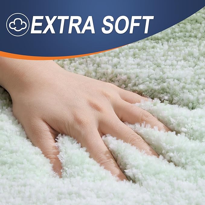 OLANLY Bathroom Rugs Mat 24x16, Extra Soft Absorbent Microfiber Bath Rugs, Rubber Backing, Quick Dry, Machine Washable Bath Mats for Bathroom Floor, Tub and Shower, Home Decor Accessories, Sage Green