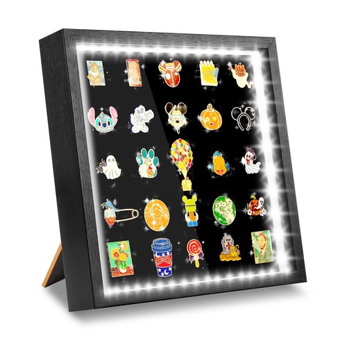 swakuszy Light Up Pin Display Case, Enamel Pin Display Board for Pin Collection, Wall-Mounted or Desktop Pin Holder, Pin Board for Enamel Pins for Pin Collectors